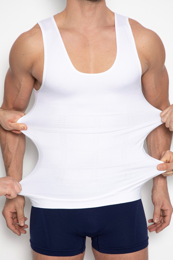 Sıkılaştırıcı Ve Toparlayıcı Premium Erkek Atlet Korse - Beyaz